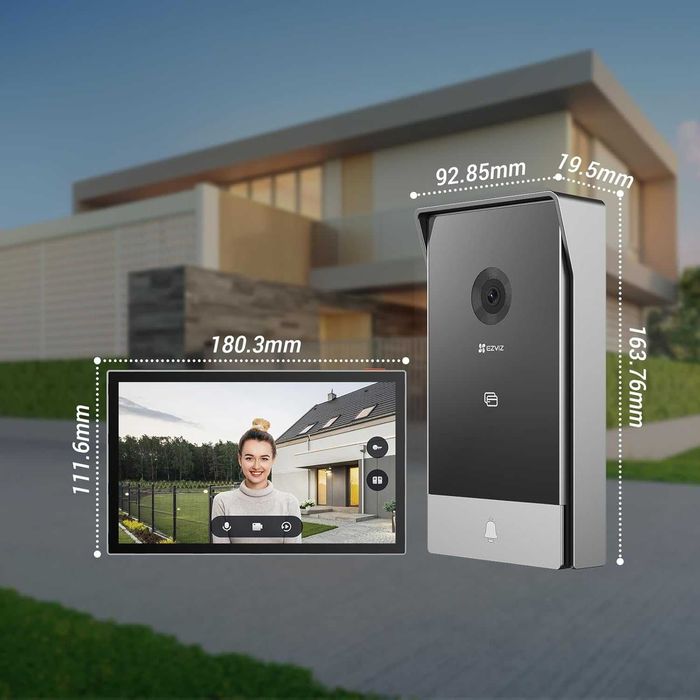 Смарт Видеодомофон EZVIZ CP7 - 2K Камера, 7 инча екран & Отключване