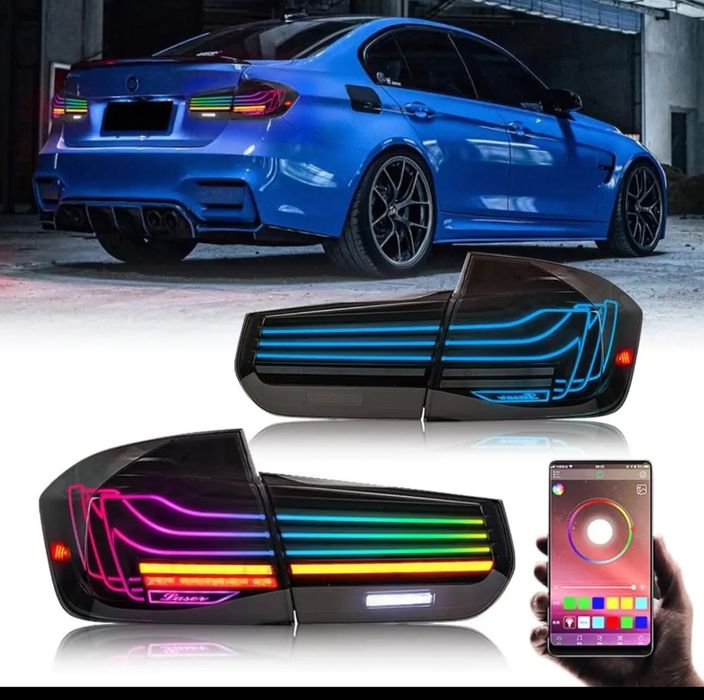 Set Stopuri Full LED RGB 3D Dragon Scales BMW Seria 3 F30 F35 F80 M3