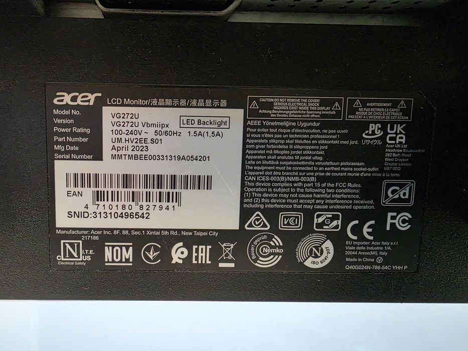 Монитор Acer Nitro 2k 27" IPS 144Hz