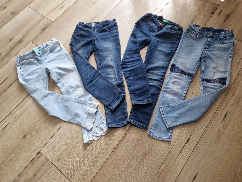 Blugi fete, 6 ani, Benetton S (120cm) si H&M 122cm