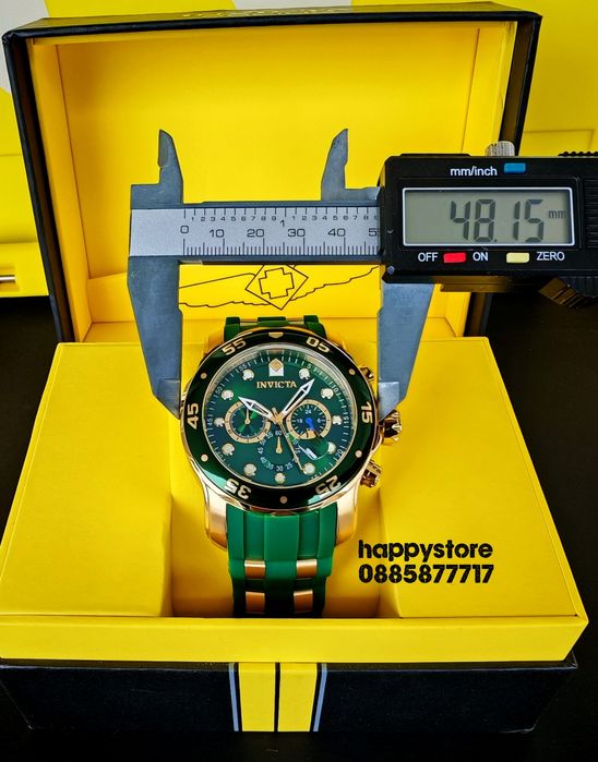 INVICTA SCUBA Green/Gold 48mm, Инвикта нов ръчен часовник