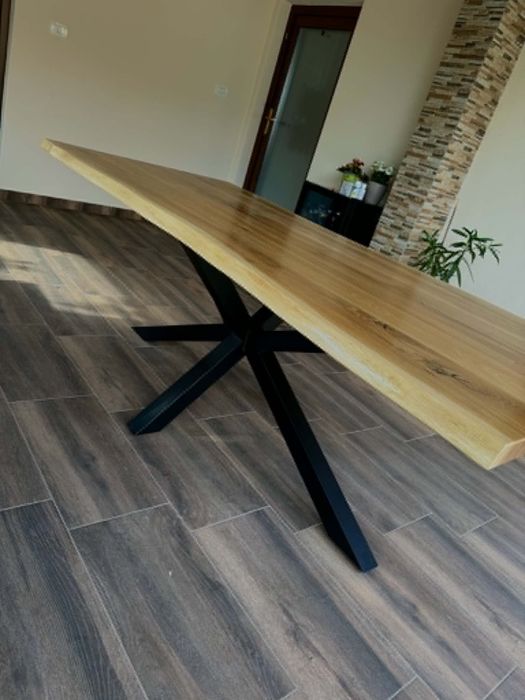 Blat masiv stejar 210x92x3,8 cm – LIVE EDGE – NOU
