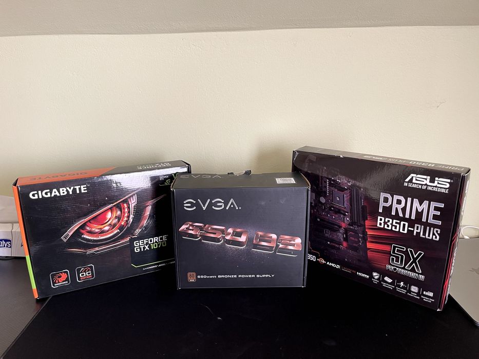 GIGABYTE GTX 1070+Asus Prime b350plus+Ryzen 1500x+EVGA 650 B3+RAM DDR4