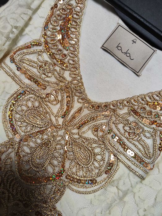 Rochie unicat făcută pe comandă, stil Boho-Chic, lucrată manual