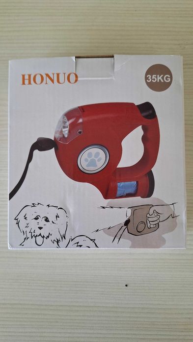 Автоматичен повод за куче 5м,  за 35-40кг, светещ с LED