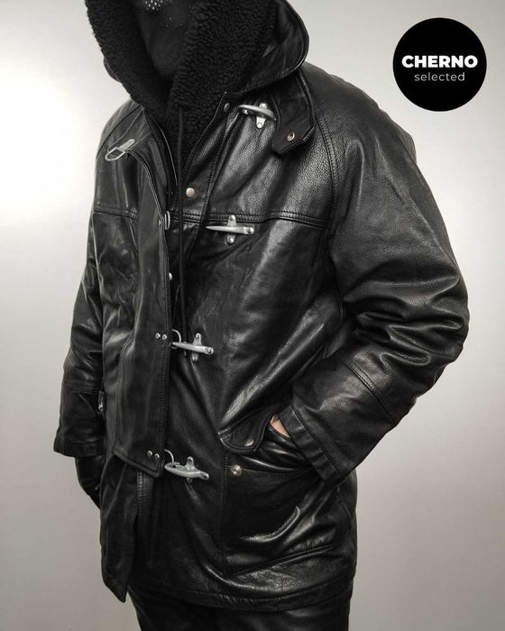 FAY рядко винтидж кожено яке тип firefighter / peacoat – L