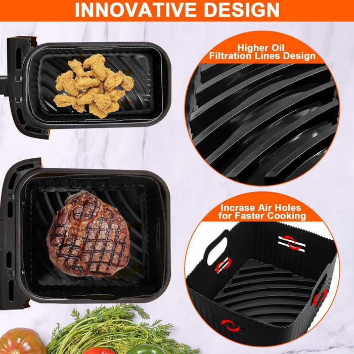 Комплект аксесоари за еър фрайър Airfryer тава мъфини шишчета 3 вида