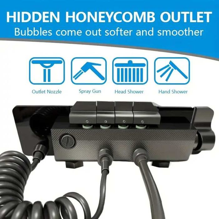 Луксозна Душ система с термостатен смесител 4 функции пиано бутони