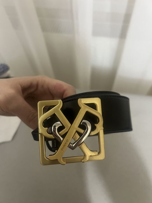 Curea Pinko argintiu cu aurii