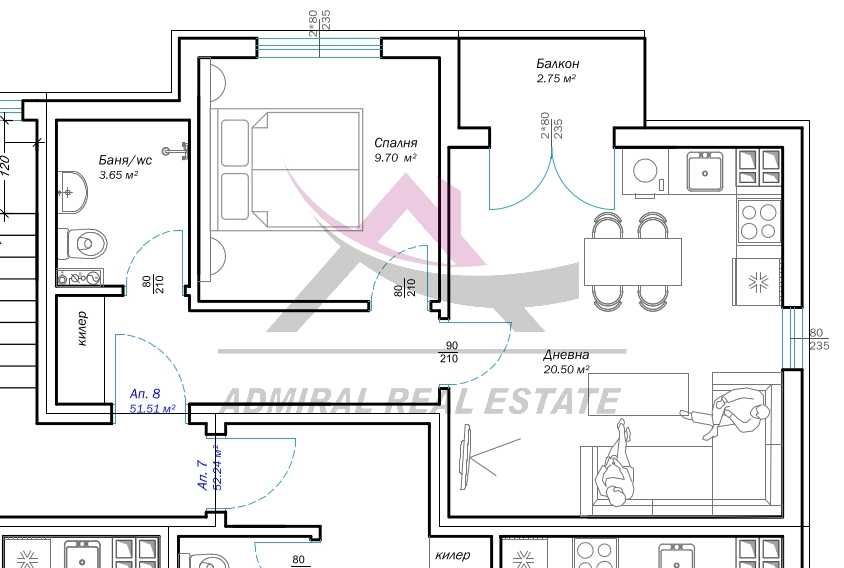 Продава се Двустаен апартамент в Варна, Възраждане 3 - 62 кв.м за 1242 €/кв.м - Снимка #3