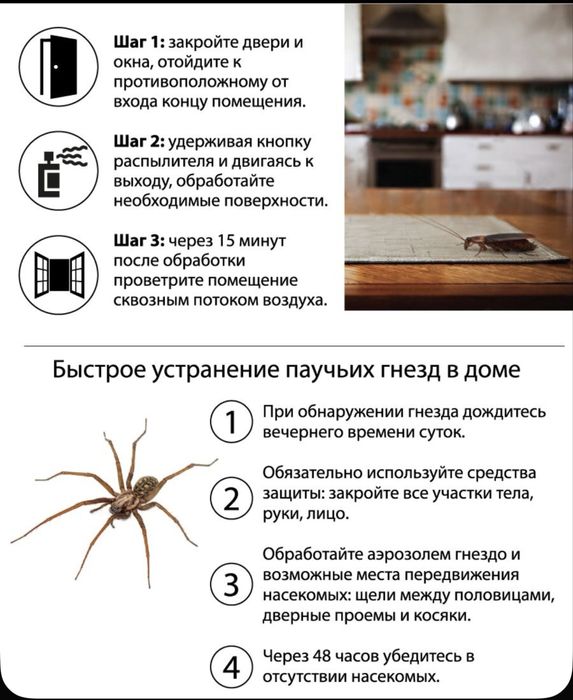 Дихлофос Dr Claus уничтожает ползуюших и летаюших насекомых