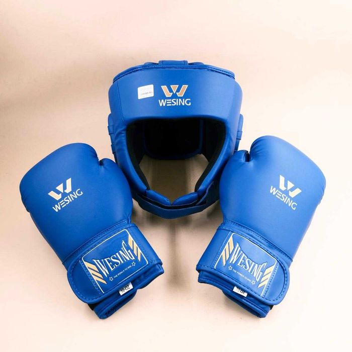 Wesing боксерский шлем, перчатки, футы для единоборств