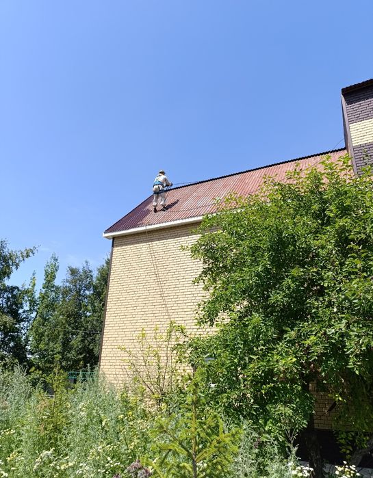 Покраска фасада крыши