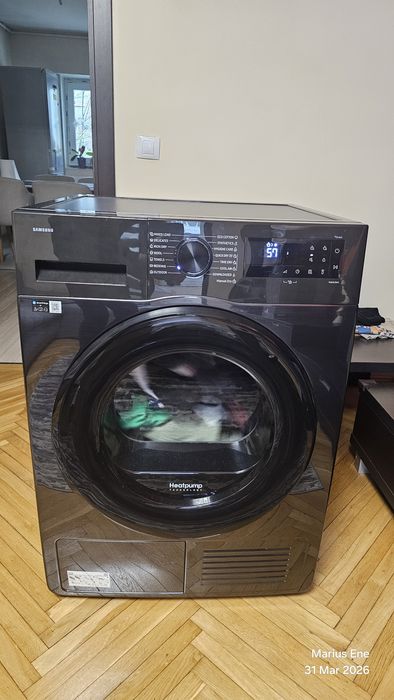 Uscător Samsung DV90DG52A0AB, 9kg, Pompă căldură, A+++, Garanție