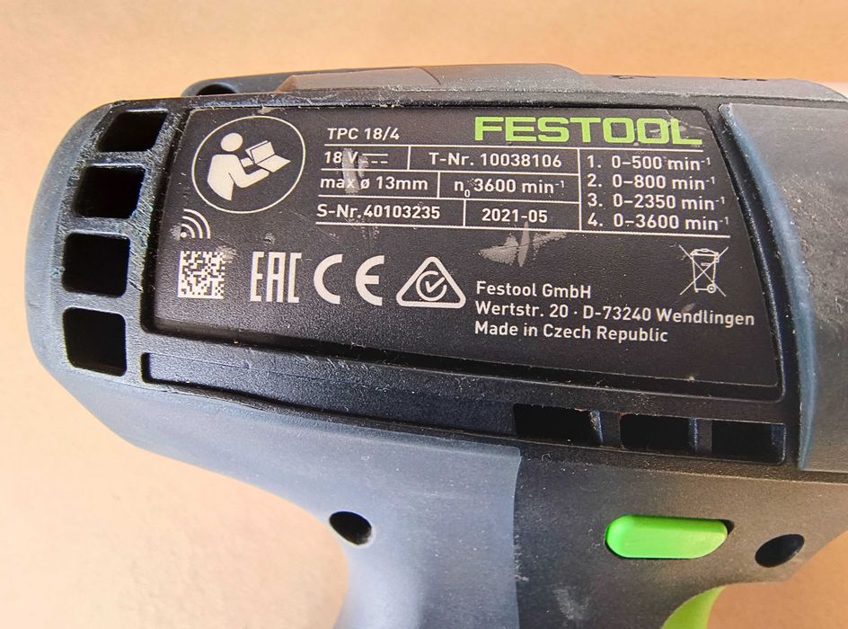 Festool TPC  18/4 винтоверт с удар