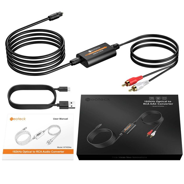 Цифрово - аналогов аудио DAC Neoteck 192kHz с оптичен вход + Гаранция