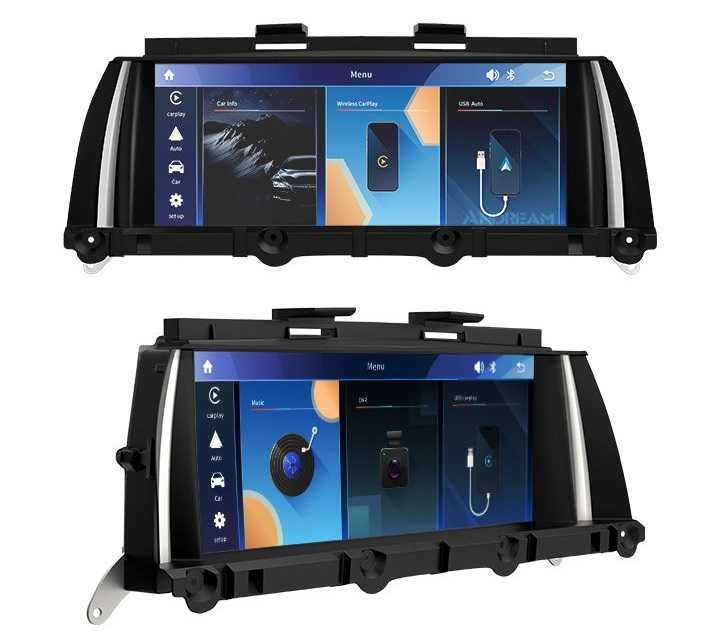 Ecran mare BMW seria 5 F10 F11 cu touchscreen, CarPlay și Android Auto