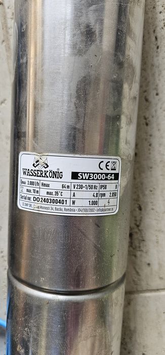 Pompa submersibila ca nouă, în garanție