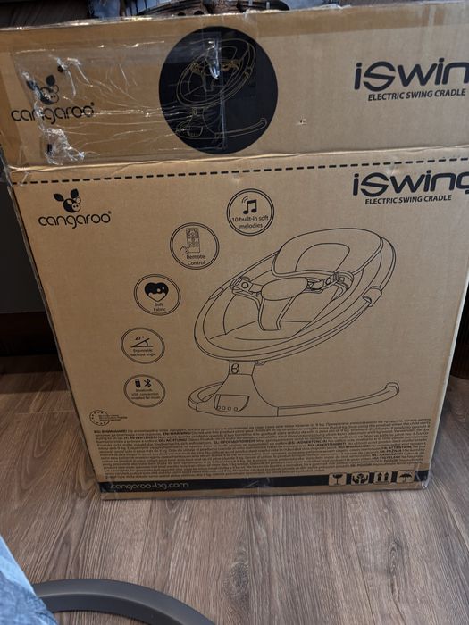 Електрическа люлка Cangaroo - iSwing, тъмносива