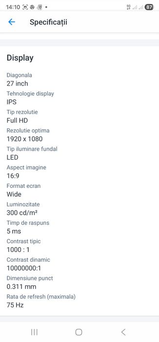 Monitor LED HP27 Inch