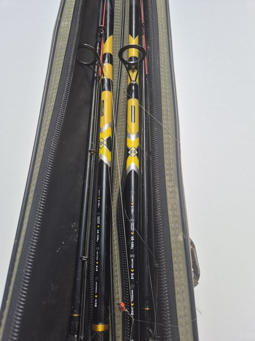 2 lansete feeder 3.90 complet echipate