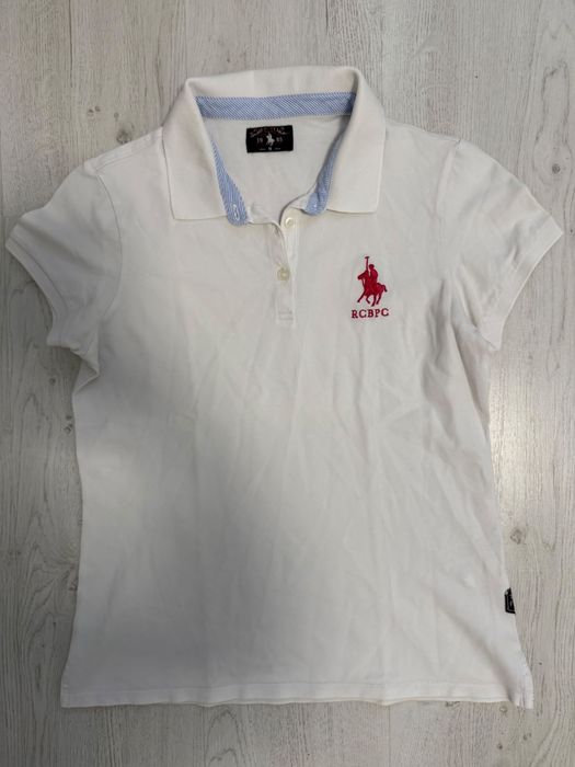 Tricou polo alb