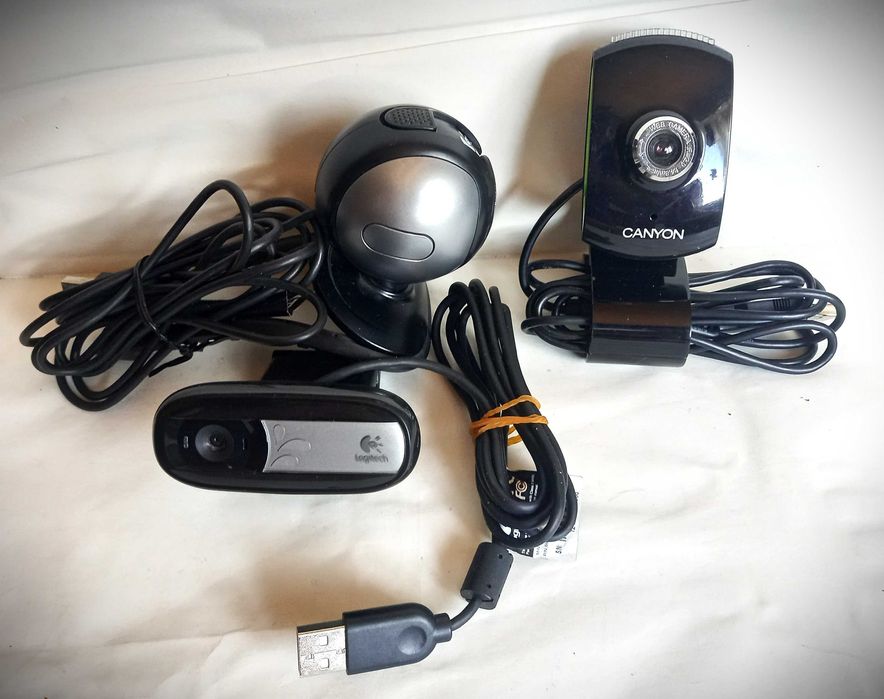 3 camere web 2 x LOGITECH și CANYON, second hand, funcționale