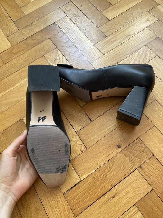 Pantofi din piele Marelbo, toc pătrat, mărimea 37