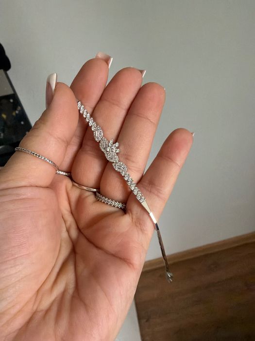 Brățară aur alb zirconia