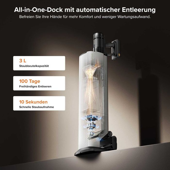 Нова Мощна Безкабелна Прахосмукачка Roborock H60 Hub Ultra LED 90 мин.