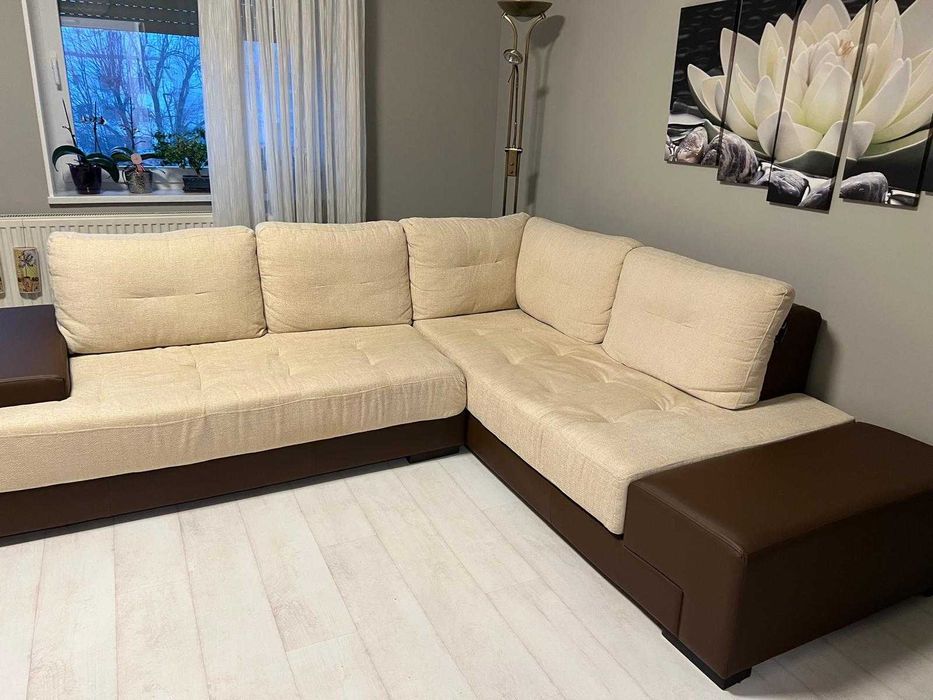 Canapea fixă colțar – elegantă, stare excelentă
