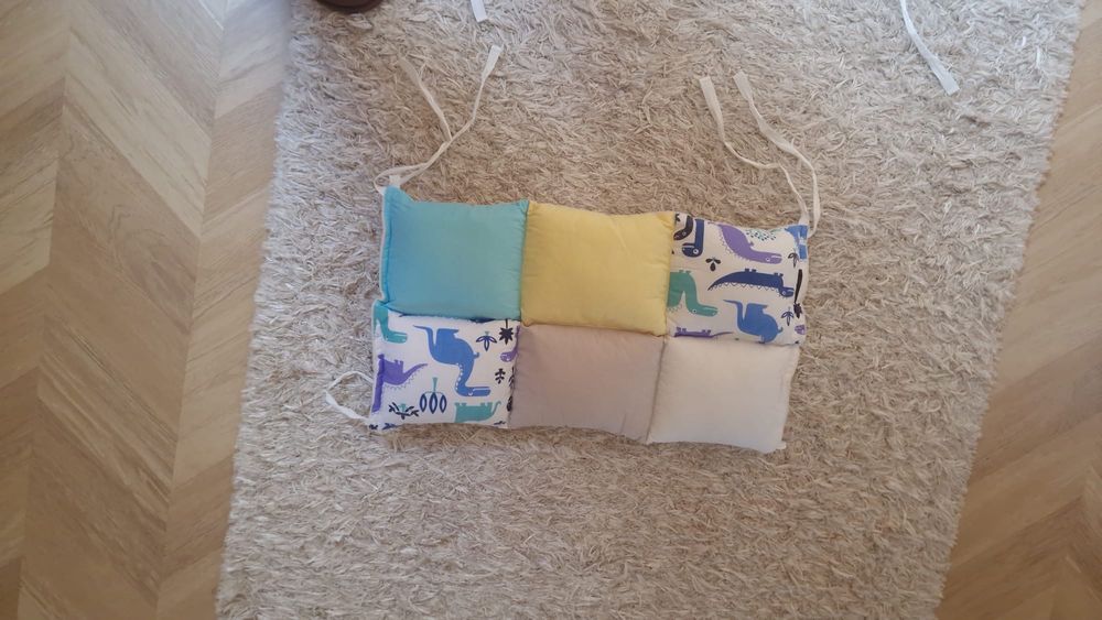 Patut ikea 60x120 cu pernute incluse si saltea cocos