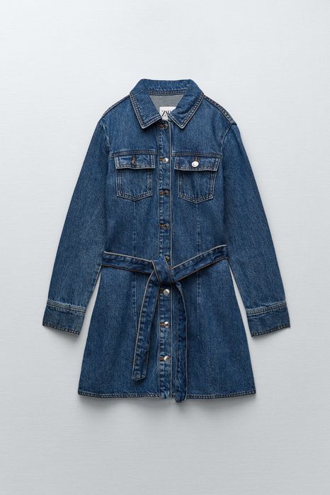 ZARA мини къса рокля от деним