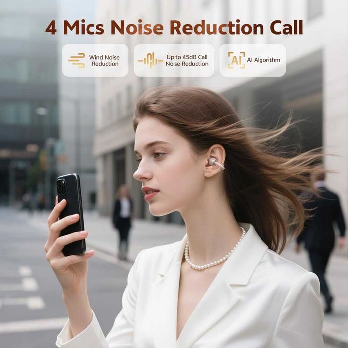 QCY C50 щипки за уши, безжични Bluetooth 6.0 слушалки