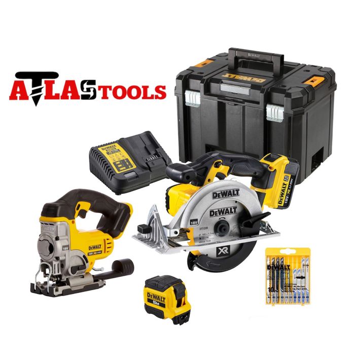 DeWALT Циркуляр DCS391 , Зеге DCS331 с Батерия , Зарядно и Ролетка 5м