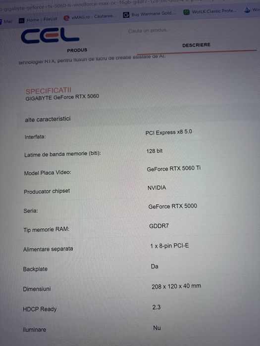 gigabyte rtx 5060 ti 16gb windforce max oc