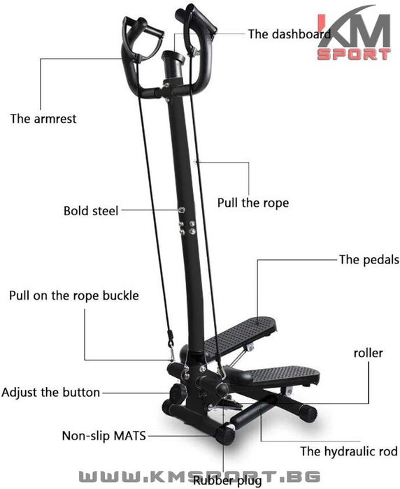 Нов степер с дръжки и ластици  2год гаранция