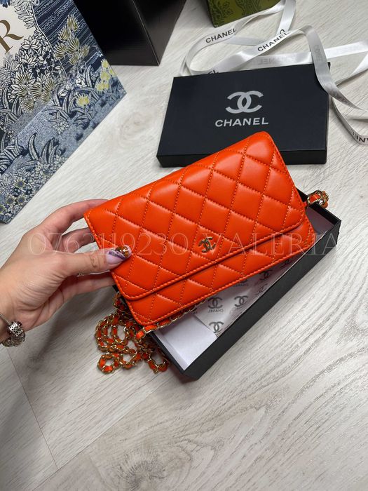 Geanta mica C4nel - Orange Piele