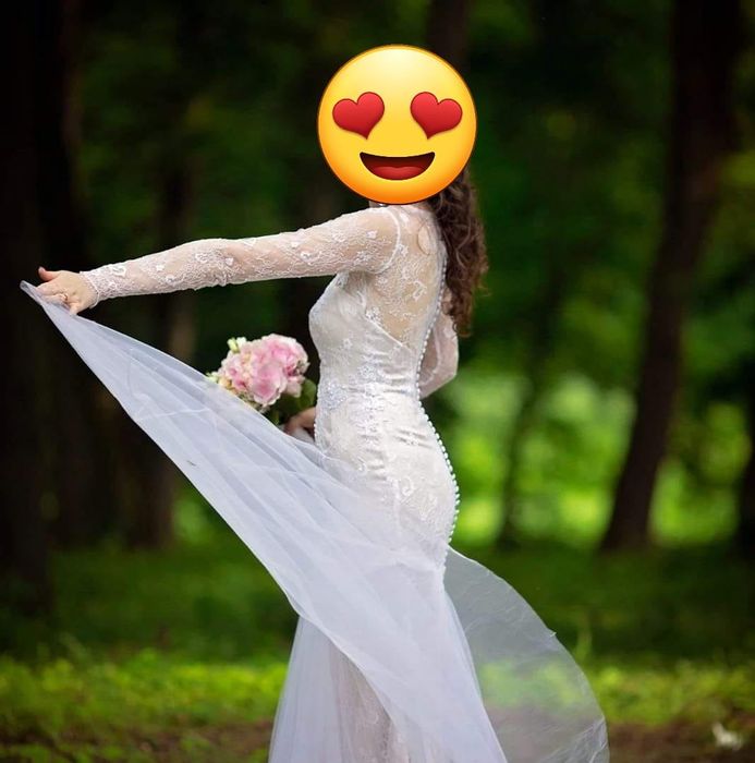 Rochie de mireasă tip sirenă din dantelă franțuzească