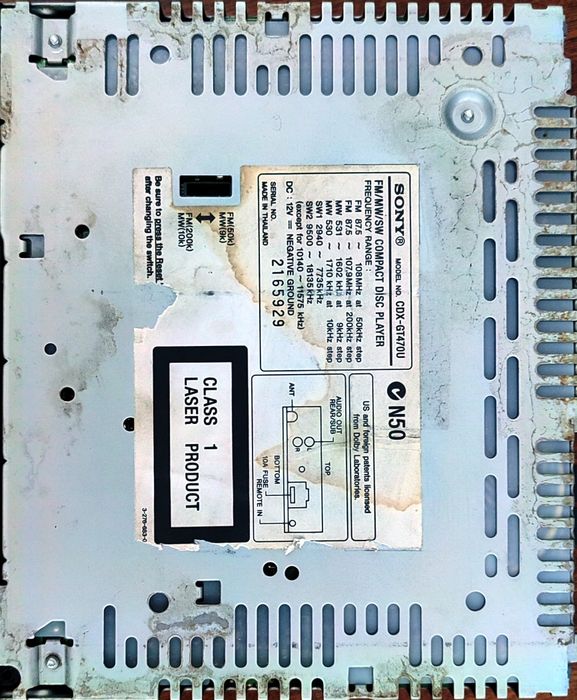 продаётся Автомагнитола SONY производство Тайланд.