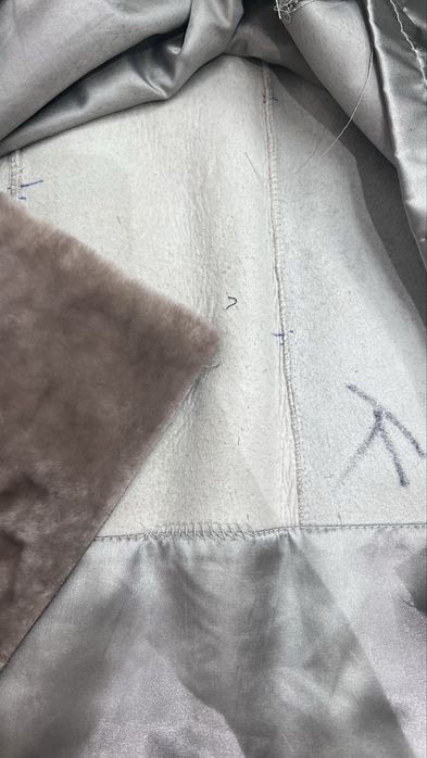 Шуба - мутон серая