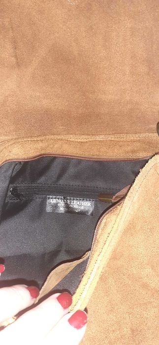 Geanta din piele naturala intoarsa, FrasiBags Italia, noua