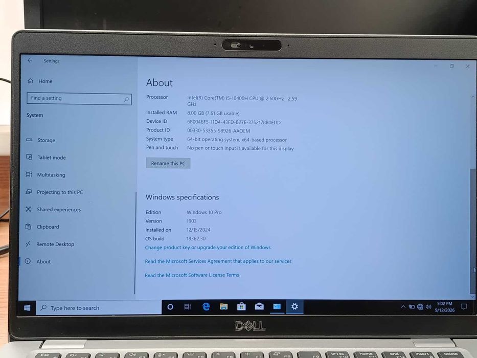 Dell Latitude 5411 i5-10400H 8GB 256GB SSD Win 10 Pro – Garanție 24 Luni