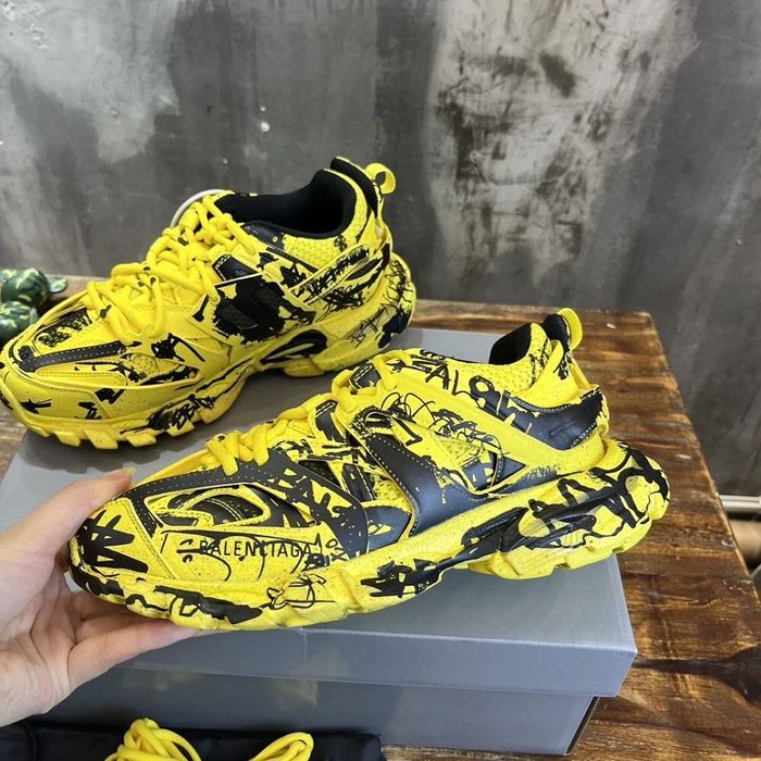 Balenciaga Track Sneaker "Black/Neon Yellow Laces"