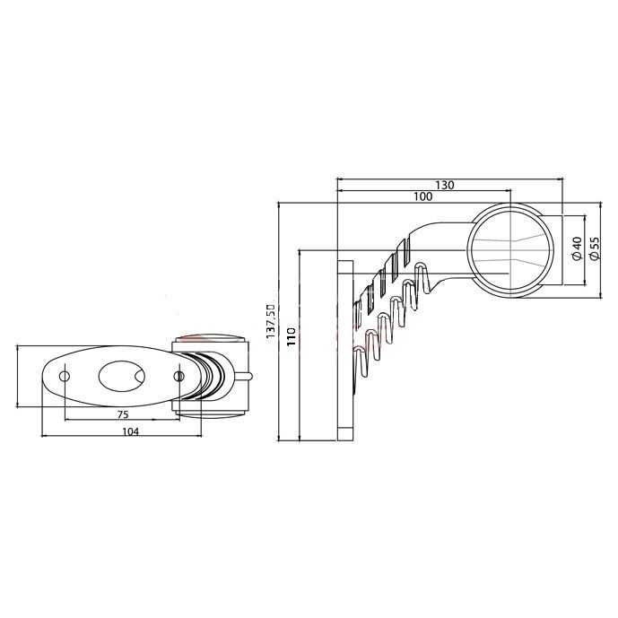 Комплект 2 бр. LED рогчета 130 мм – 12V-24V за камион и ремарке