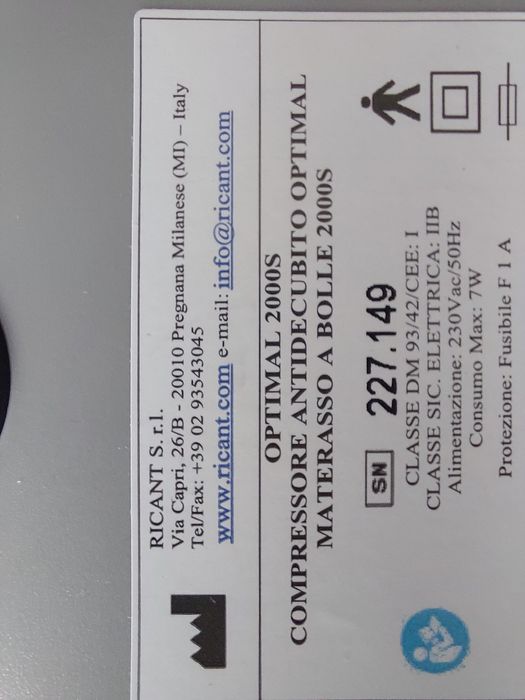 Нов антидекубитален матрак "Ricant Optimal 2000S" с безшумна ел. помпа