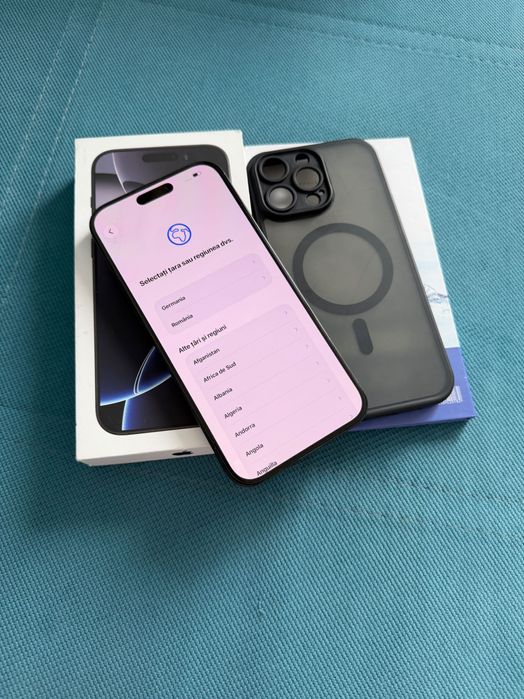 iPhone 16 Pro Max 256GB Black Titanium – IMPECABIL +husă +folie sticlă