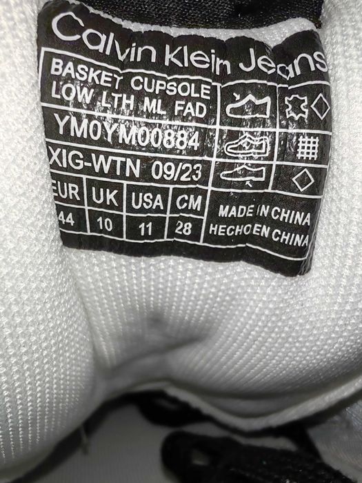 Calvin Klein Jeans, Adidasi sport, Negru, Alb, 44 EU