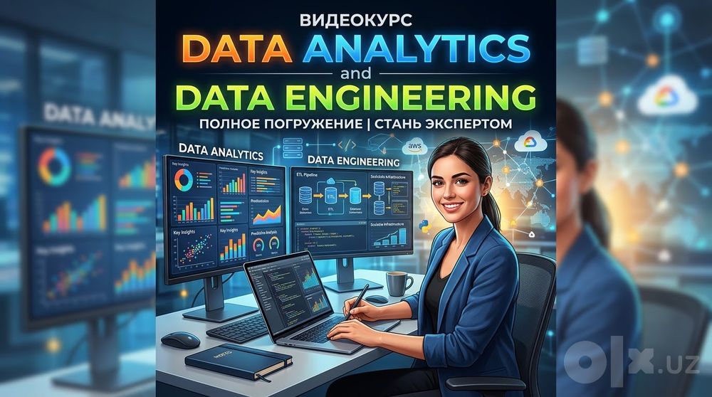 ВИДЕО КУРСЫ Data Analytics and Data Engineerin ЦЕНА 300.000 СУМ