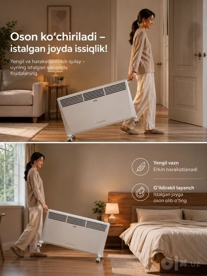 Ballu ENZO 2 kVt konvektorli isitkich — eng yaxshi sifat.